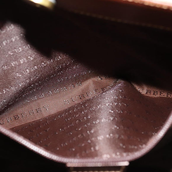 BURBERRY Nova Check Tote Bag PVC Leather Beige Auth 107618