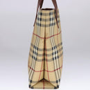 BURBERRY Nova Check Tote Bag PVC Leather Beige Auth 107618-3