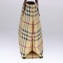 BURBERRY Nova Check Tote Bag PVC Leather Beige Auth 107618-4