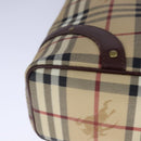 BURBERRY Nova Check Tote Bag PVC Leather Beige Auth 107619-16