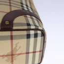 BURBERRY Nova Check Tote Bag PVC Leather Beige Auth 107619-9