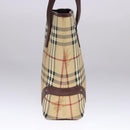 BURBERRY Nova Check Tote Bag PVC Leather Beige Auth 107619-3