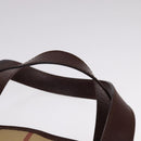 BURBERRY Nova Check Tote Bag PVC Leather Beige Auth 107619-8