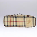 BURBERRY Nova Check Tote Bag PVC Leather Beige Auth 107619-5