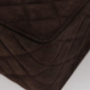 CHANEL Matelasse Hand Bag Suede Brown CC Auth 107629-15