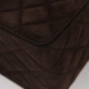 CHANEL Matelasse Hand Bag Suede Brown CC Auth 107629-16