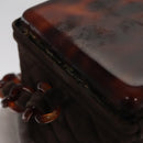 CHANEL Matelasse Hand Bag Suede Brown CC Auth 107629A-8