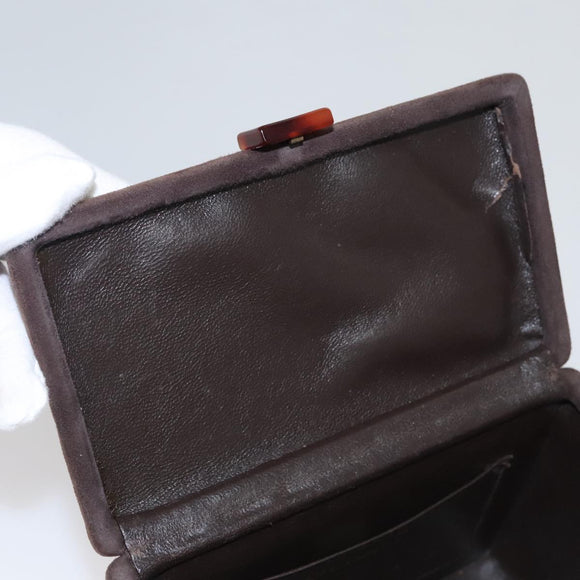 CHANEL Matelasse Hand Bag Suede Brown CC Auth 107629