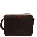 CHANEL Matelasse Hand Bag Suede Brown CC Auth 107629-13