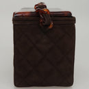 CHANEL Matelasse Hand Bag Suede Brown CC Auth 107629A-3