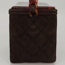CHANEL Matelasse Hand Bag Suede Brown CC Auth 107629A-4