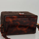 CHANEL Matelasse Hand Bag Suede Brown CC Auth 107629A-6