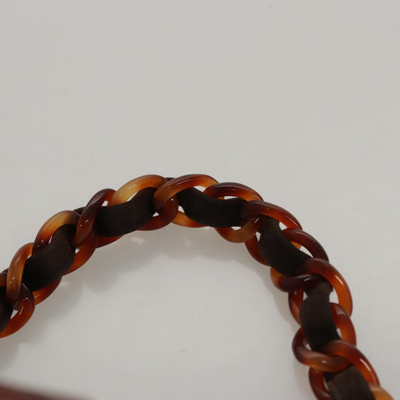 CHANEL Matelasse Hand Bag Suede Brown CC Auth 107629