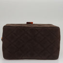 CHANEL Matelasse Hand Bag Suede Brown CC Auth 107629-5