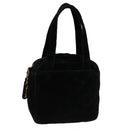 CHANEL Matelasse Hand Bag Suede Black CC Auth 107630-1