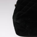 CHANEL Matelasse Hand Bag Suede Black CC Auth 107630-8