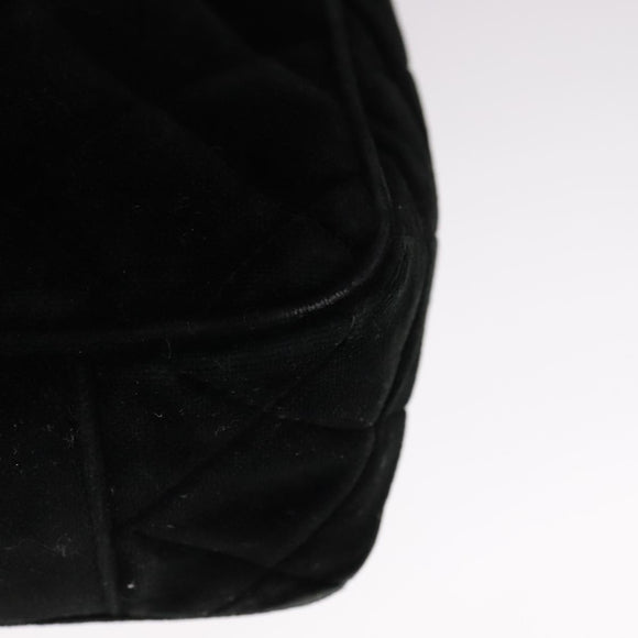 CHANEL Matelasse Hand Bag Suede Black CC Auth 107630