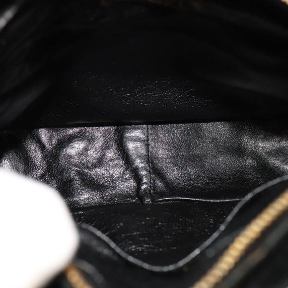 CHANEL Matelasse Hand Bag Suede Black CC Auth 107630