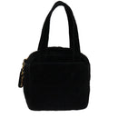 CHANEL Matelasse Hand Bag Suede Black CC Auth 107630-13