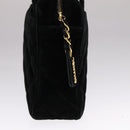 CHANEL Matelasse Hand Bag Suede Black CC Auth 107630-3