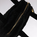CHANEL Matelasse Hand Bag Suede Black CC Auth 107630-6