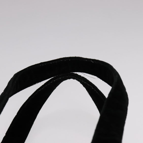 CHANEL Matelasse Hand Bag Suede Black CC Auth 107630
