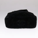 CHANEL Matelasse Hand Bag Suede Black CC Auth 107630-5