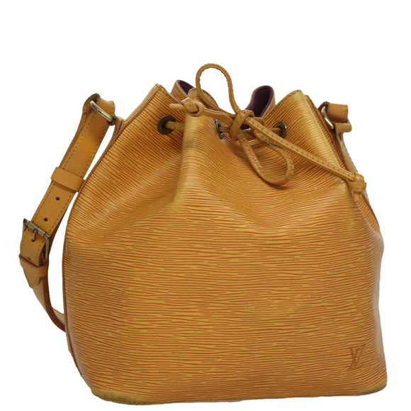 LOUIS VUITTON Epi Petit Noe Shoulder Bag Yellow M44109 LV Auth 107680