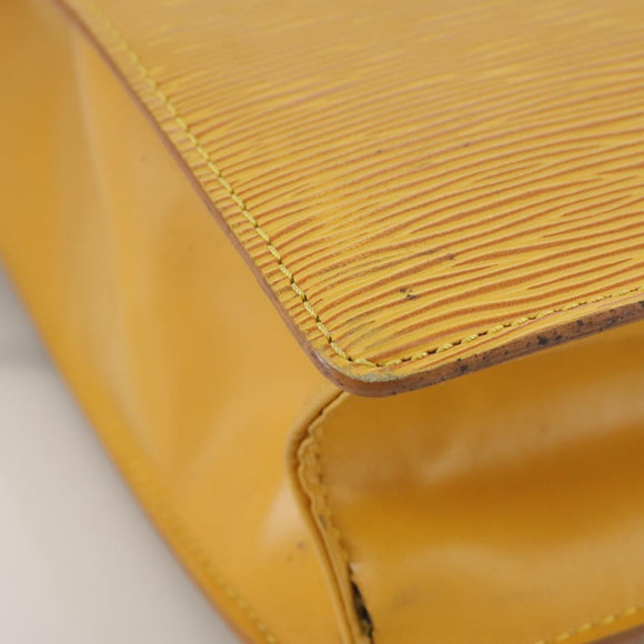 LOUIS VUITTON Epi Sac Plat Hand Bag Yellow M52079 LV Auth 107687