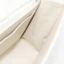 CHANEL Matelasse Chain Shoulder Bag Leather White Gold CC Auth 107700-9