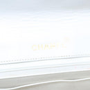 CHANEL Matelasse Chain Shoulder Bag Leather White Gold CC Auth 107700-23