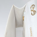 CHANEL Matelasse Chain Shoulder Bag Leather White Gold CC Auth 107700-25
