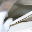 CHANEL Matelasse Chain Shoulder Bag Leather White Gold CC Auth 107700-28