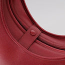 HERMES Foley Cognac Shoulder Bag Leather Red Auth 107703-18