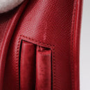 HERMES Foley Cognac Shoulder Bag Leather Red Auth 107703-9