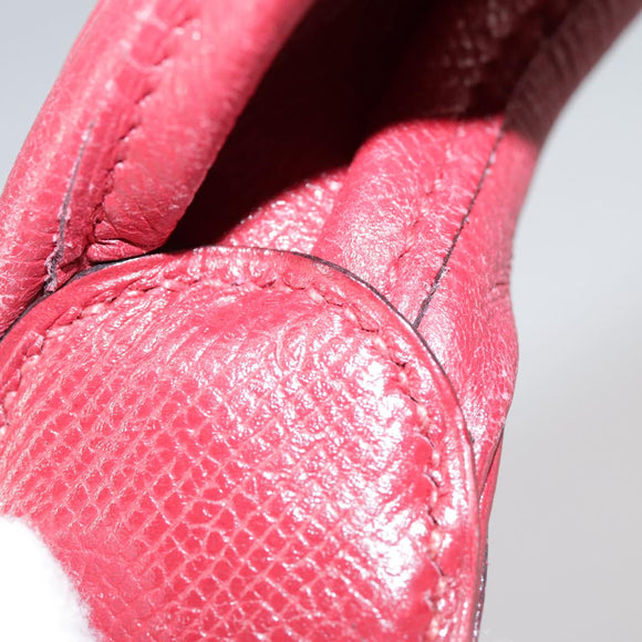 HERMES Foley Cognac Shoulder Bag Leather Red Auth 107703