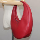 HERMES Foley Cognac Shoulder Bag Leather Red Auth 107703-22