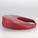 HERMES Foley Cognac Shoulder Bag Leather Red Auth 107703-4