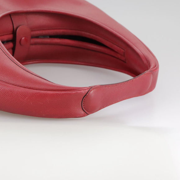 HERMES Foley Cognac Shoulder Bag Leather Red Auth 107703