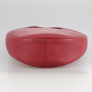 HERMES Foley Cognac Shoulder Bag Leather Red Auth 107703-5