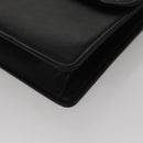 CELINE Chain Shoulder Bag Leather Black Gold Auth 107711V-14