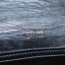 CELINE Chain Shoulder Bag Leather Black Gold Auth 107711V-18
