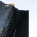 CELINE Chain Shoulder Bag Leather Black Gold Auth 107711V-19
