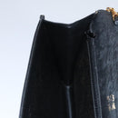 CELINE Chain Shoulder Bag Leather Black Gold Auth 107711V-20
