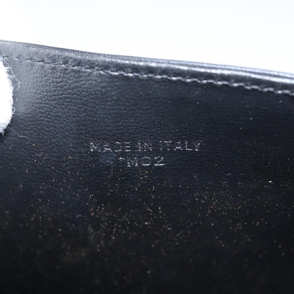 CELINE Chain Shoulder Bag Leather Black Gold Auth 107711V