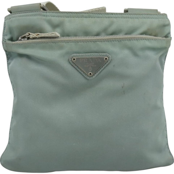 PRADA Shoulder Bag Nylon Light Blue Auth 107715