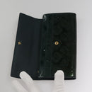 LOUIS VUITTON Vernis Portefeiulle Sarah Long Wallet Bluenuit M93667 Auth 107764V-8