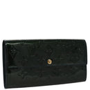 LOUIS VUITTON Vernis Portefeiulle Sarah Long Wallet Bluenuit M93667 Auth 107764V-13