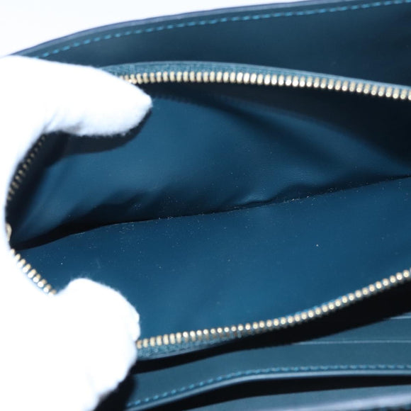 LOUIS VUITTON Vernis Portefeiulle Sarah Long Wallet Bluenuit M93667 Auth 107764V