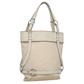 GUCCI GG Canvas Tote Bag White 106248 Auth 107818